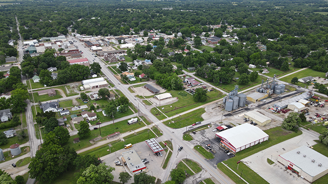 Aerial view of Windsor, Missouri
